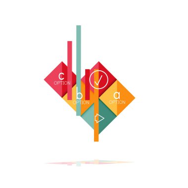 Kare seçeneğinin Infographic afiş. Bilgi ve veri görselleştirme, geometrik tasarım