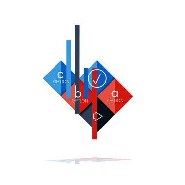 Kare seçeneğinin Infographic afiş. Bilgi ve veri görselleştirme, geometrik tasarım