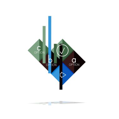 Kare seçeneğinin Infographic afiş. Bilgi ve veri görselleştirme, geometrik tasarım