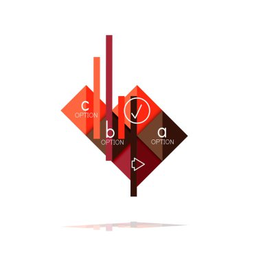 Kare seçeneğinin Infographic afiş. Bilgi ve veri görselleştirme, geometrik tasarım