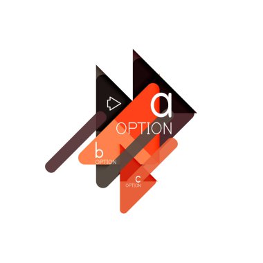 Üçgen veri görselleştirme tasarım, seçenek Infographic düzen. Vektör çizim