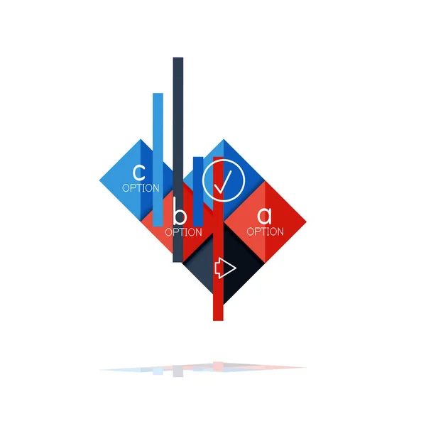 方形选项图表横幅。数据与信息可视化、几何设计 — 图库矢量图片
