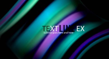 Dalga satırları sıvı gökkuşağı tarzı renk çizgili siyah arka plan üzerine soyut. Sunum, app duvar kağıdı, başlık sayfası veya poster için sanatsal illüstrasyon