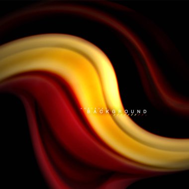 Sıvı karıştırma renkler dalga arka plan tasarlamak vektör. Renkli örgü dalgalar