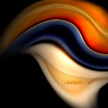 Sıvı karıştırma renkler dalga arka plan tasarlamak vektör. Renkli örgü dalgalar