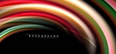 Siyah arka plan üzerinde renkli dalga satırları