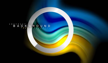 Gökkuşağı sıvı geometrik şekil dalga ve metalik renkler