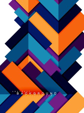 Çok renkli soyut geometrik şekiller, geometri arka plan web afiş için