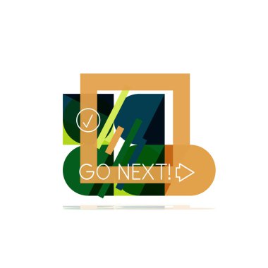 En az daire temiz soyut seçeneği adım Infographic tasarım öğesi, geometrik şekiller - Tur kareler, daireler ve satırları düzeni ile örnek metin