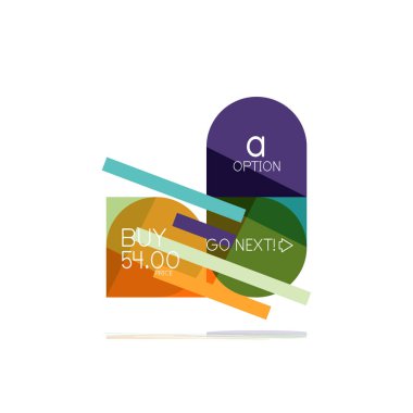 En az daire temiz soyut seçeneği adım Infographic tasarım öğesi, geometrik şekiller - Tur kareler, daireler ve satırları düzeni ile örnek metin