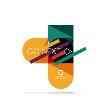 En az daire temiz soyut seçeneği adım Infographic tasarım öğesi, geometrik şekiller - Tur kareler, daireler ve satırları düzeni ile örnek metin