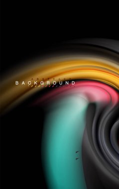 Sıvı sıvı renkler tasarım, renkli mermer veya plastik dalgalı doku arka plan, siyah, iş veya teknoloji sunu veya web broşür için parlak renkli öğeleri kapak tasarımı, duvar kağıdı