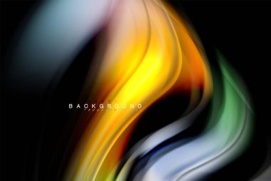 Sıvı sıvı renkler tasarım, renkli mermer veya plastik dalgalı doku arka plan, siyah, iş veya teknoloji sunu veya web broşür için parlak renkli öğeleri kapak tasarımı, duvar kağıdı