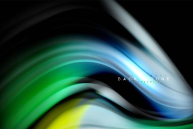 Sıvı sıvı renkler tasarım, renkli mermer veya plastik dalgalı doku arka plan, siyah, iş veya teknoloji sunu veya web broşür için parlak renkli öğeleri kapak tasarımı, duvar kağıdı