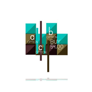 Kare seçeneğinin Infographic afiş. Bilgi ve veri görselleştirme, geometrik tasarım