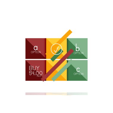 Kare seçeneğinin Infographic afiş. Bilgi ve veri görselleştirme, geometrik tasarım