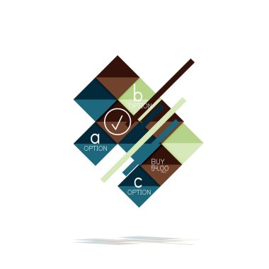 Kare seçeneğinin Infographic afiş. Bilgi ve veri görselleştirme, geometrik tasarım