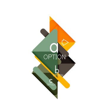 Üçgen veri görselleştirme tasarım, seçenek Infographic düzen. Vektör çizim