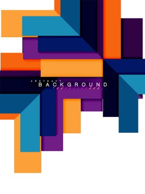 Çok renkli soyut geometrik şekiller, geometri arka plan web afiş için