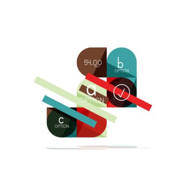 En az daire temiz soyut seçeneği adım Infographic tasarım öğesi, geometrik şekiller - Tur kareler, daireler ve satırları düzeni ile örnek metin