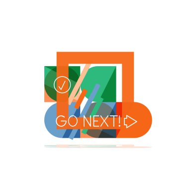 En az daire temiz soyut seçeneği adım Infographic tasarım öğesi, geometrik şekiller - Tur kareler, daireler ve satırları düzeni ile örnek metin