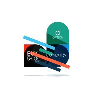 En az daire temiz soyut seçeneği adım Infographic tasarım öğesi, geometrik şekiller - Tur kareler, daireler ve satırları düzeni ile örnek metin