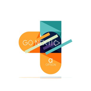 En az daire temiz soyut seçeneği adım Infographic tasarım öğesi, geometrik şekiller - Tur kareler, daireler ve satırları düzeni ile örnek metin