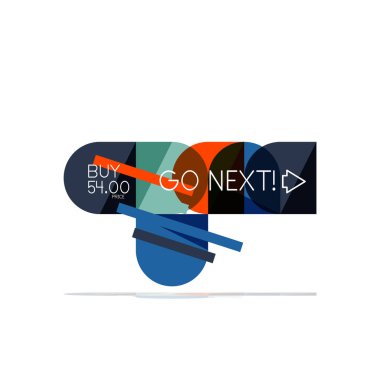 En az daire temiz soyut seçeneği adım Infographic tasarım öğesi, geometrik şekiller - Tur kareler, daireler ve satırları düzeni ile örnek metin