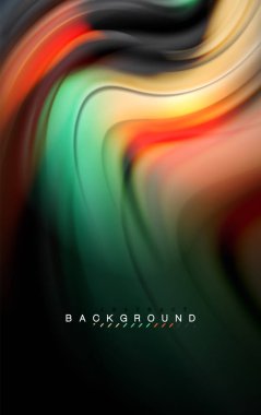 Sıvı sıvı renkler tasarım, renkli mermer veya plastik dalgalı doku arka plan, siyah, iş veya teknoloji sunu veya web broşür için parlak renkli öğeleri kapak tasarımı, duvar kağıdı