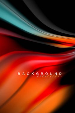 Sıvı sıvı renkler tasarım, renkli mermer veya plastik dalgalı doku arka plan, siyah, iş veya teknoloji sunu veya web broşür için parlak renkli öğeleri kapak tasarımı, duvar kağıdı