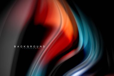 Sıvı sıvı renkler tasarım, renkli mermer veya plastik dalgalı doku arka plan, siyah, iş veya teknoloji sunu veya web broşür için parlak renkli öğeleri kapak tasarımı, duvar kağıdı