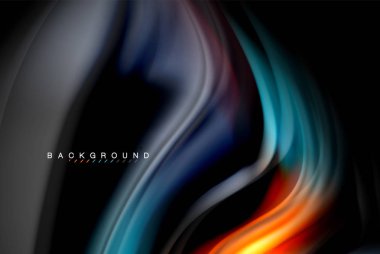 Sıvı sıvı renkler tasarım, renkli mermer veya plastik dalgalı doku arka plan, siyah, iş veya teknoloji sunu veya web broşür için parlak renkli öğeleri kapak tasarımı, duvar kağıdı