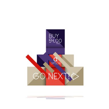 Kare seçeneğinin Infographic afiş. Bilgi ve veri görselleştirme, geometrik tasarım. Vektör çizim