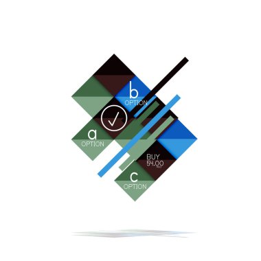 Kare seçeneğinin Infographic afiş. Bilgi ve veri görselleştirme, geometrik tasarım