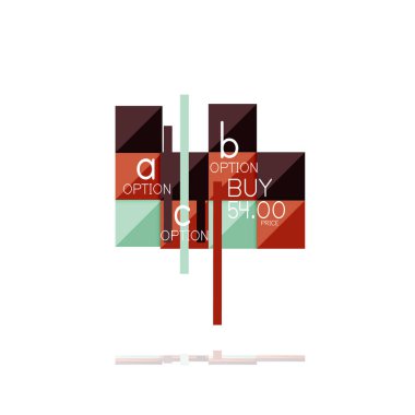 Kare seçeneğinin Infographic afiş. Bilgi ve veri görselleştirme, geometrik tasarım