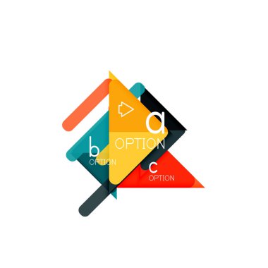 Üçgen veri görselleştirme tasarım, seçenek Infographic düzen