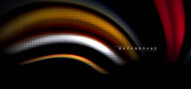 Siyah arka plan üzerinde renkli dalga satırları