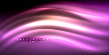 Neon parlayan dalga, sihirli enerji ve ışık arka plan