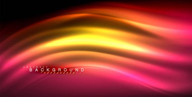 Neon parlayan dalga, sihirli enerji ve ışık arka plan