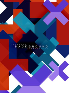 Çok renkli soyut geometrik şekiller, geometri arka plan web afiş için