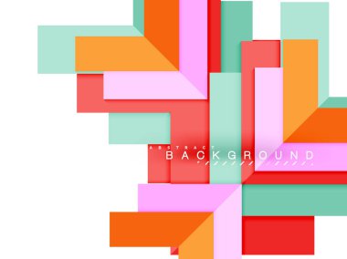 Çok renkli soyut geometrik şekiller, geometri arka plan web afiş için