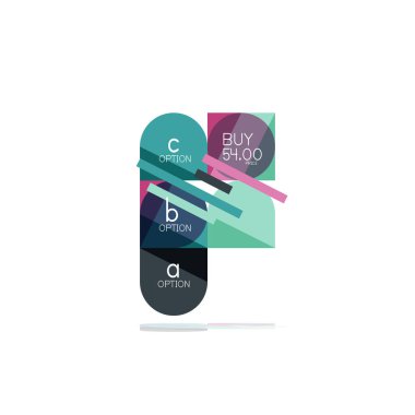 En az daire temiz soyut seçeneği adım Infographic tasarım öğesi, geometrik şekiller - Tur kareler, daireler ve satırları düzeni ile örnek metin