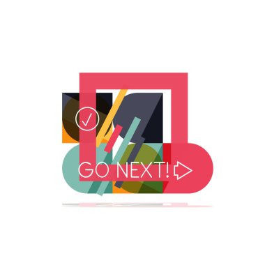 En az daire temiz soyut seçeneği adım Infographic tasarım öğesi, geometrik şekiller - Tur kareler, daireler ve satırları düzeni ile örnek metin