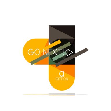 En az daire temiz soyut seçeneği adım Infographic tasarım öğesi, geometrik şekiller - Tur kareler, daireler ve satırları düzeni ile örnek metin