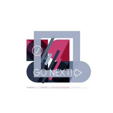 En az daire temiz soyut seçeneği adım Infographic tasarım öğesi, geometrik şekiller - Tur kareler, daireler ve satırları düzeni ile örnek metin