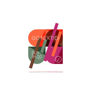 En az daire temiz soyut seçeneği adım Infographic tasarım öğesi, geometrik şekiller - Tur kareler, daireler ve satırları düzeni ile örnek metin