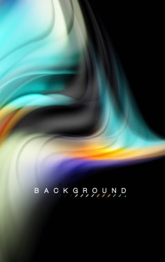 Sıvı sıvı renkler tasarım, renkli mermer veya plastik dalgalı doku arka plan, siyah, iş veya teknoloji sunu veya web broşür için parlak renkli öğeleri kapak tasarımı, duvar kağıdı