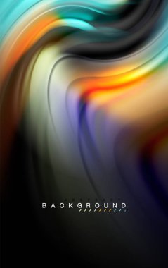 Sıvı sıvı renkler tasarım, renkli mermer veya plastik dalgalı doku arka plan, siyah, iş veya teknoloji sunu veya web broşür için parlak renkli öğeleri kapak tasarımı, duvar kağıdı