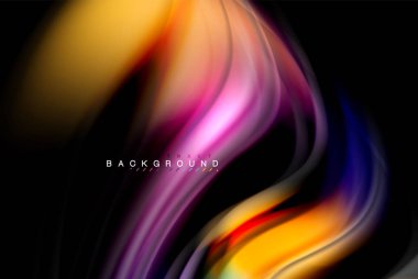 Sıvı sıvı renkler tasarım, renkli mermer veya plastik dalgalı doku arka plan, siyah, iş veya teknoloji sunu veya web broşür için parlak renkli öğeleri kapak tasarımı, duvar kağıdı