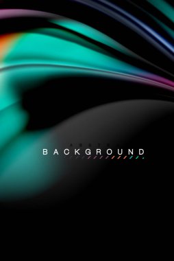 Sıvı sıvı renkler tasarım, renkli mermer veya plastik dalgalı doku arka plan, siyah, iş veya teknoloji sunu veya web broşür için parlak renkli öğeleri kapak tasarımı, duvar kağıdı